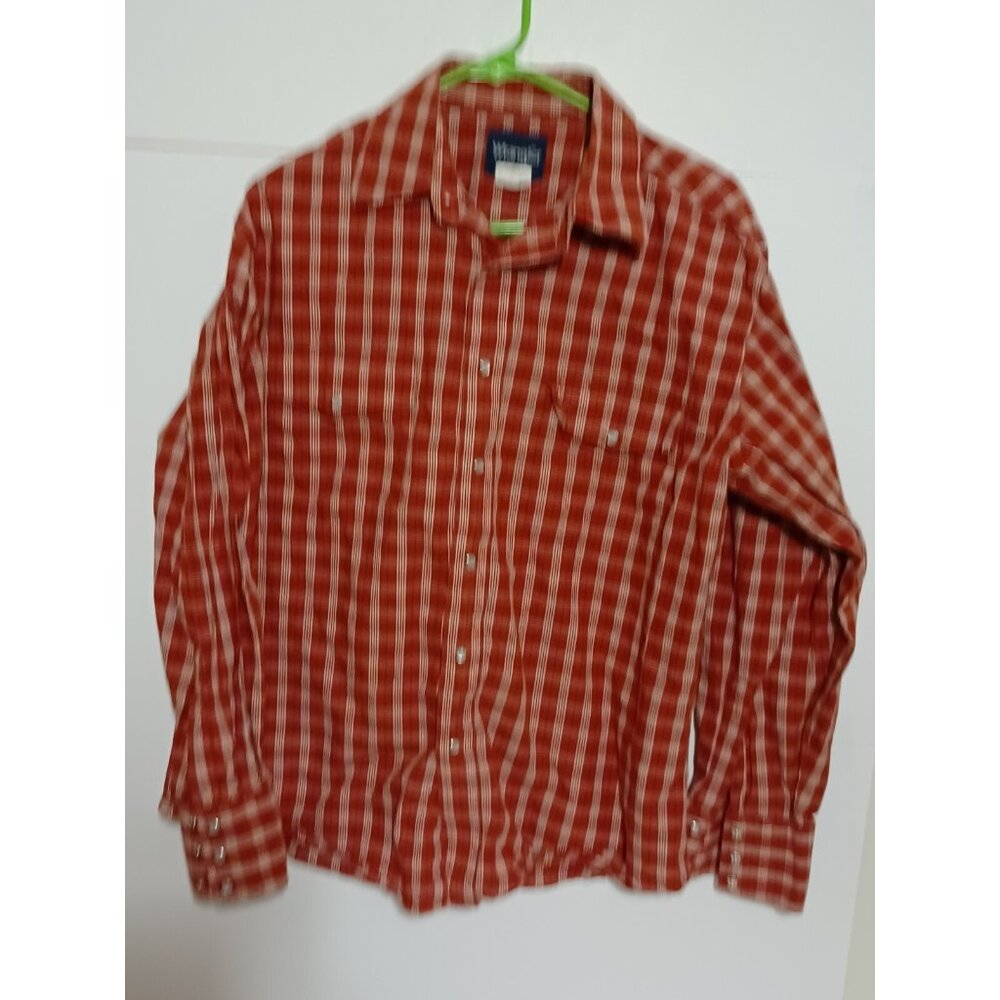 Vintage Wrangler Western Pearl Snap Shirt Men's Size Large Red Checkered